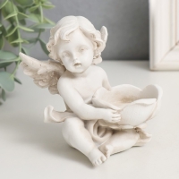 Сувенир полистоун подсвечник "Ангелочек с цветком" МИКС 10х8,2х9,2 см