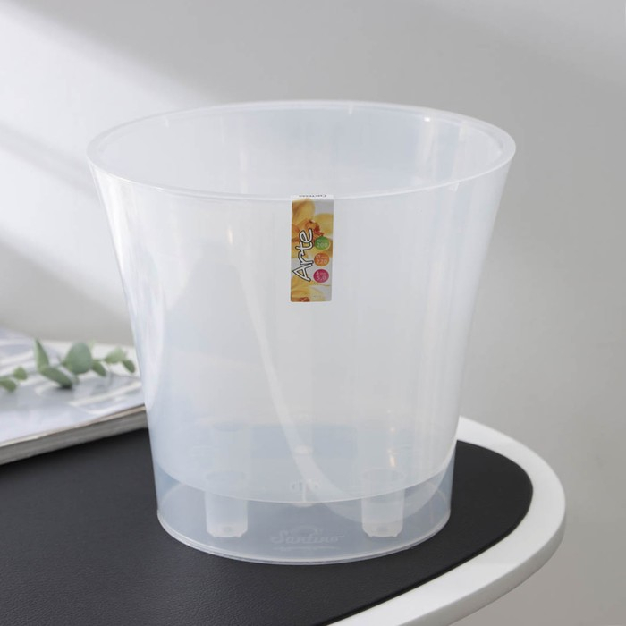 Кашпо для цветов со вставкой &laquo;Арте&raquo;, 5 л, цвет прозрачный