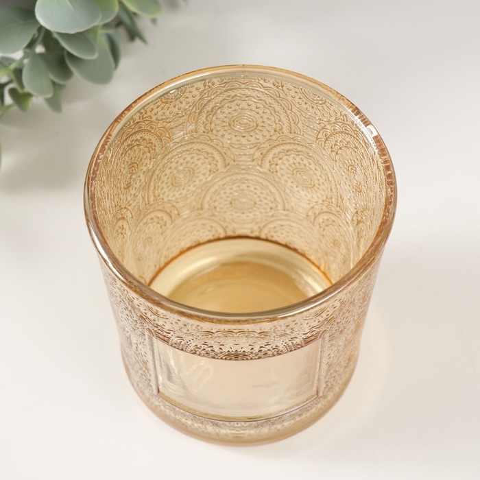 Банка для свечей стекло "Сиеста" прозрачный оранжевый 350 мл 8,5х8,5х10 см