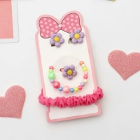 Комплект детский «Выбражулька» 4 предмета: резинка, клипсы, браслет, кольцо, лютики, цветной Комплект детский «Выбражулька» 4 предмета: резинка, клипсы, браслет, кольцо, лютики, цветной