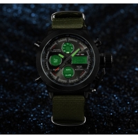 Часы наручные электронные, d-4.4 см, с будильником, календарем, подсветкой, 1 АТМ