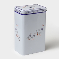 Банка для сыпучих продуктов &laquo;Гуси&raquo;,2,7 л, 13,5 х 9,5 х 21,5 см, жесть