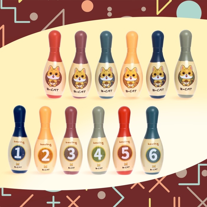 Боулинг &laquo;Котята&raquo;, 6 кеглей 15&times;5 см, 2 шара, диаметр 8 см