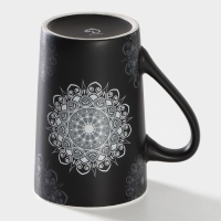 Кружка фарфоровая Доляна &laquo;Мандала&raquo;, 380 мл, белый узор