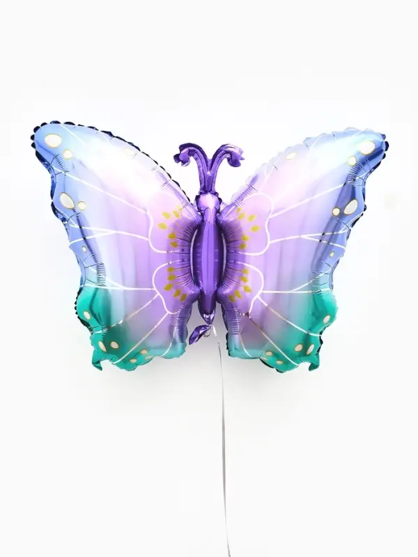 Воздушный шар фольгированный 32" &laquo;Бабочка&raquo; цвет фиолетовый металлик
