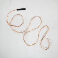 Гирлянда &laquo;Конский хвост&raquo; 10 нитей по 2 м, IP20, медная нить, 200 LED, свечение тёплое белое, 12 В