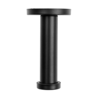 Крючок мебельный ТУНДРА TKO011, однорожковый, 16х70 мм, черный, 10 шт