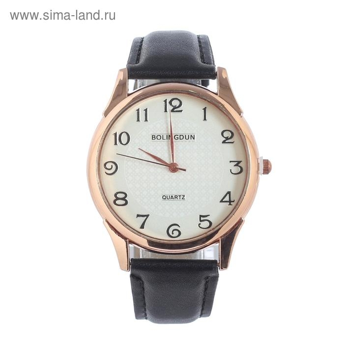 Часы наручные кварцевые мужские "Bolingdun", d-4 см, ремешок экокожа