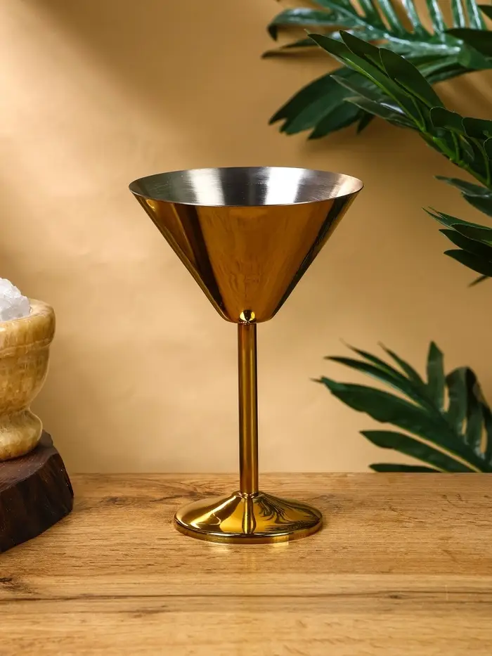 Бокал для мартини "Золото" нержавеющая  сталь 11х11х17,5 см