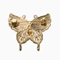 Брошь "Бабочка", цвет бело-зелёный в золоте