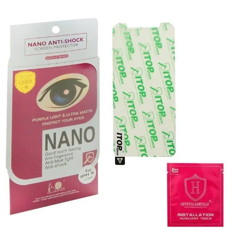 Защитная пленка IPh XS/X Purple Nano Anti-Shock