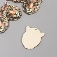 Декор для творчества дерево "Леопард" 3,9х3,3х0,3 см