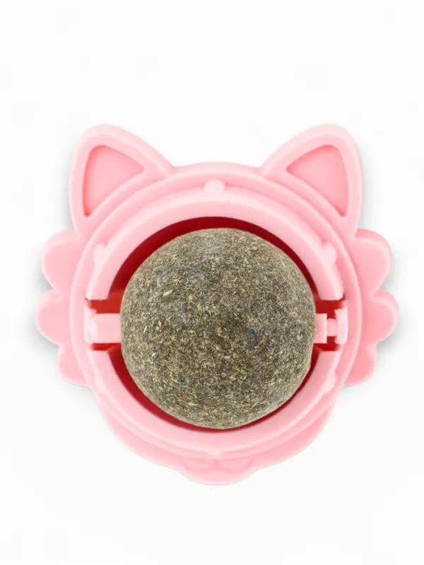 Игрушка для кошек из кошачьей мяты &laquo;Киса&raquo; на основании, 4.5&times;6&times;6 см, розовая