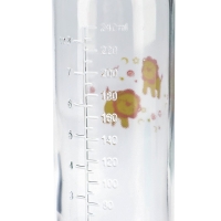 Бутылочка для кормления, классическое горло, стеклянная, средний поток, 240 мл., цвет МИКС