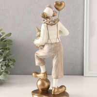 Сувенир полистоун "Клоун с малышом и воздушным шариком" бело-бежевый 10,5х7х25,5 см Сувенир полистоун "Клоун с малышом и воздушным шариком" бело-бежевый 10,5х7х25,5 см