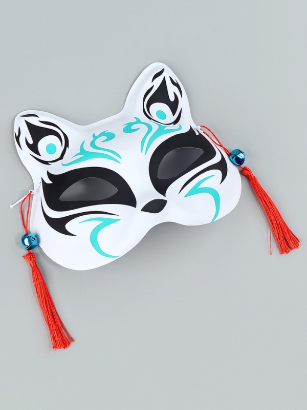 Карнавальная маска &laquo;Кицунэ&raquo;, чёрный и голубой