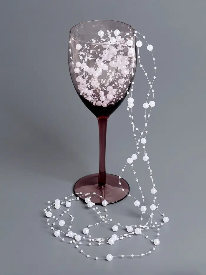 Гирлянда для декора из бусин, жемчужный