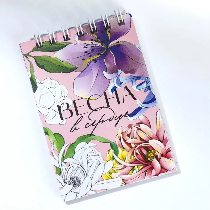 Блокноты в мягкой обложке А7, 40 л на гребне &laquo;Весна&raquo;