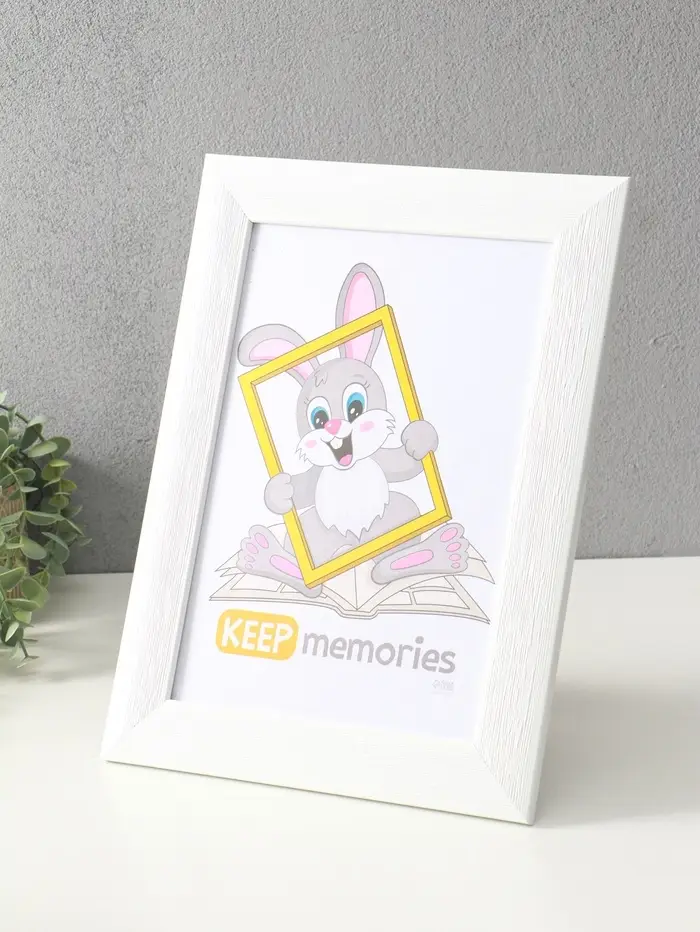 Фоторамка для фото 21х30 см (с ножкой) "Luxe Elegance" пластик, белый, (пластик экран)