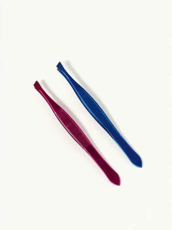 Пинцет для бровей, скошенный, узкий, 9 см, МИКС