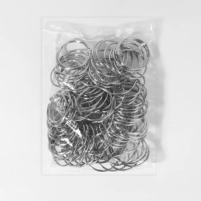 Кольцо для карниза, разъёмное, d=50/56 мм, цвет серебряный