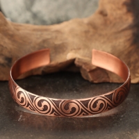 Браслет &laquo;Змеевик клубок&raquo;, пластинчатый, узкий, медь