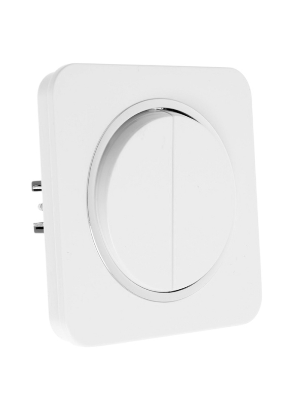 Выключатель проходной, серия Выключатель проходной, серия "Circular", 10 А, 2 кл., скрытый, белый, серебристая рамка