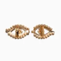 Зажим для кардигана "Ажур", глазки, цвет белый в золоте