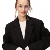 Шнурок для очков на шею 70 см, красный с узором