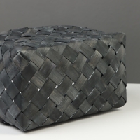 Корзина плетёная, 27&times;14&times;13 см, плетёная ручка h=13 см, ива, серая