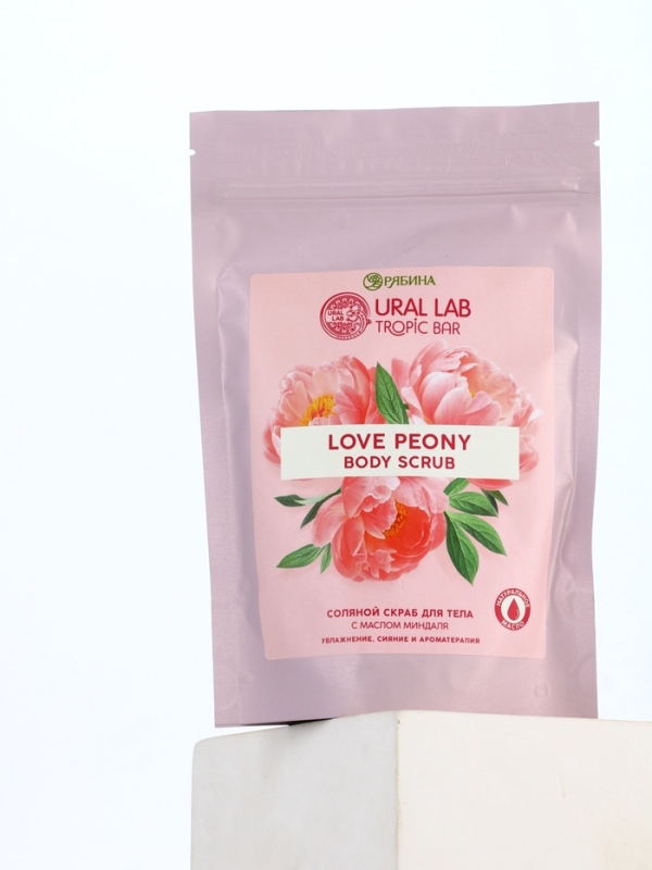 Скраб для тела соляной &laquo;Пион&raquo; с маслом миндаля, 250 г TROPIC BAR