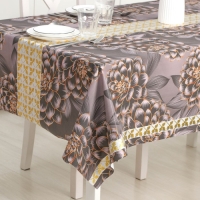 Клеёнка на стол &laquo;В саду&raquo;, на тканевой основе, рулон 20 метров, ширина 137 см, цвет бордовый