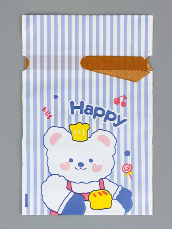 Пакет полиэтиленовый подарочный с лентой, "Счастье", 13 х 23 см