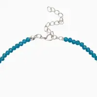 Чокер из бисера &laquo;Хрусталь&raquo;, морской в серебре, 37 см + 5 см доп, цепочка