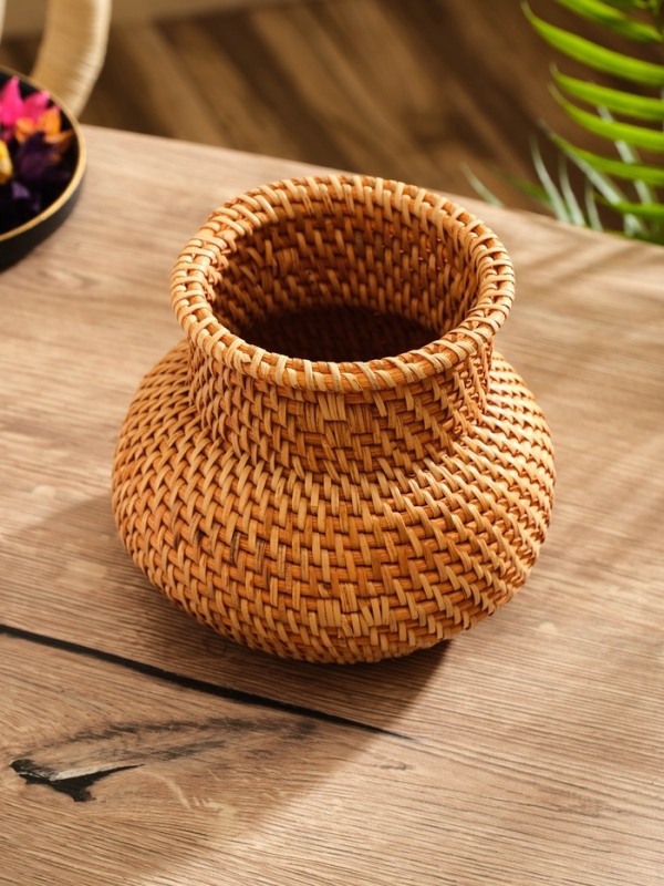 Корзинка плетеная ротанг, 16х16х13 см Корзинка плетеная ротанг, 16х16х13 см