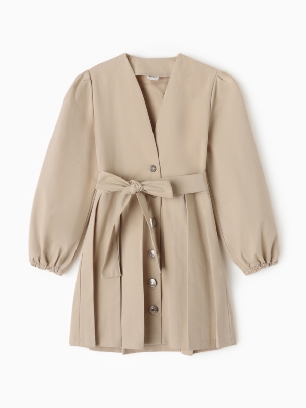 Платье для девочки MINAKU: Jeans collection, цвет бежевый, рост 122 см