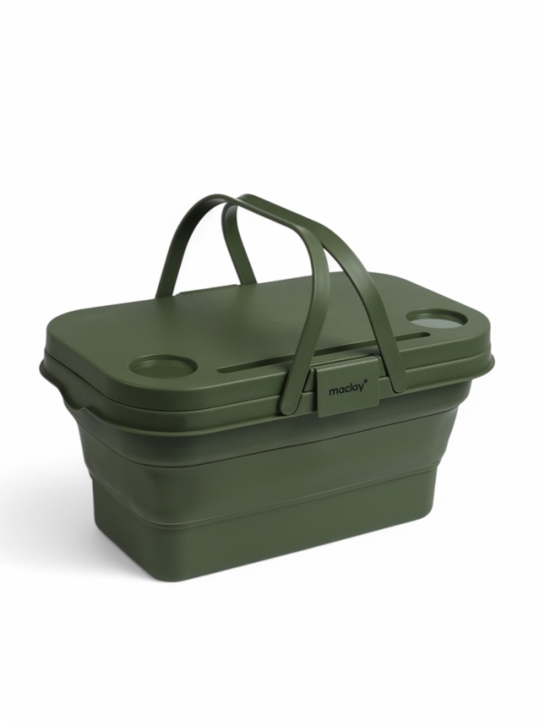 Корзина - столик Maclay 2 в 1, складная, 47 х 28,5 х 23,5 см, стол 45 х 28 х 16 см, зелёная