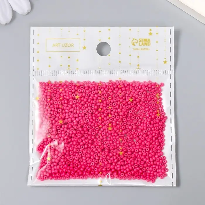 Бисер стекло 12/0 "Кукольный розовый" 15 гр