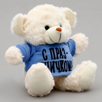 Мягкая игрушка Мишка &laquo;С праздничком!&raquo;, в кофте, 13 см