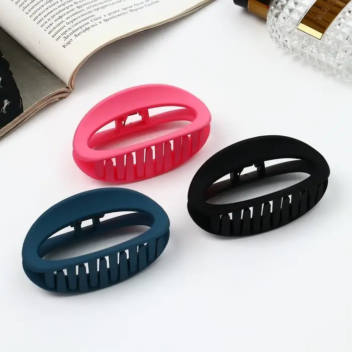 Крабик для волос &laquo;Леона&raquo;, овал классика матовый, 8.5 см, МИКС