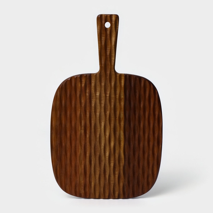 Доска разделочная с ручкой &laquo;Рельеф&raquo;, 36&times;22&times;1,5 см, акация