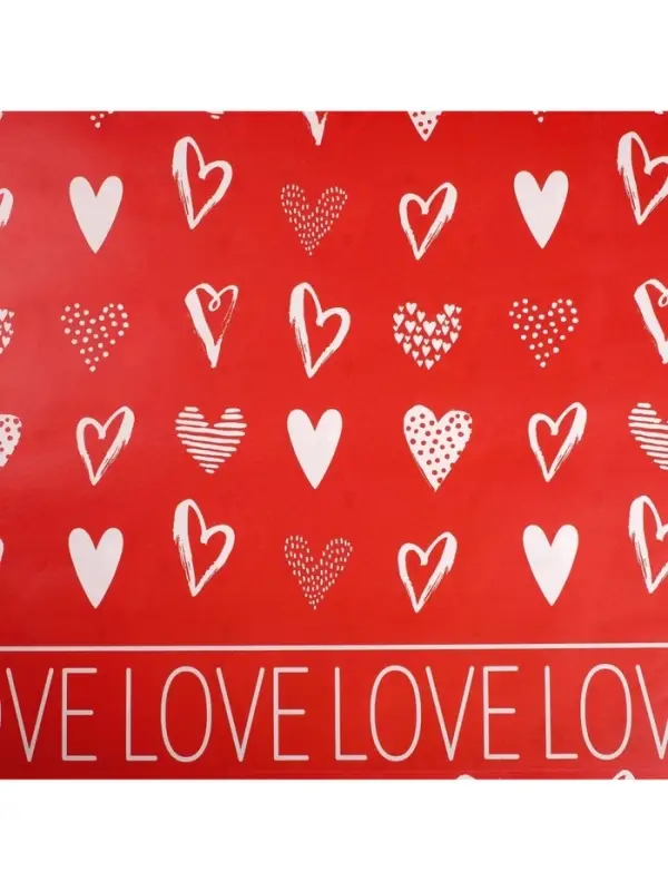 Бумага упаковочная глянцевая двухсторонняя &laquo;С любовью&raquo;, 70 х 100 см