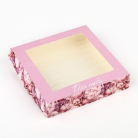 Коробка складная &laquo;Цветы&raquo;, 20 х 20 х 4 см