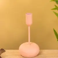 Подсвечник на 1 свечу текстурный "Пудровый розовый" 8х8х15,5 см