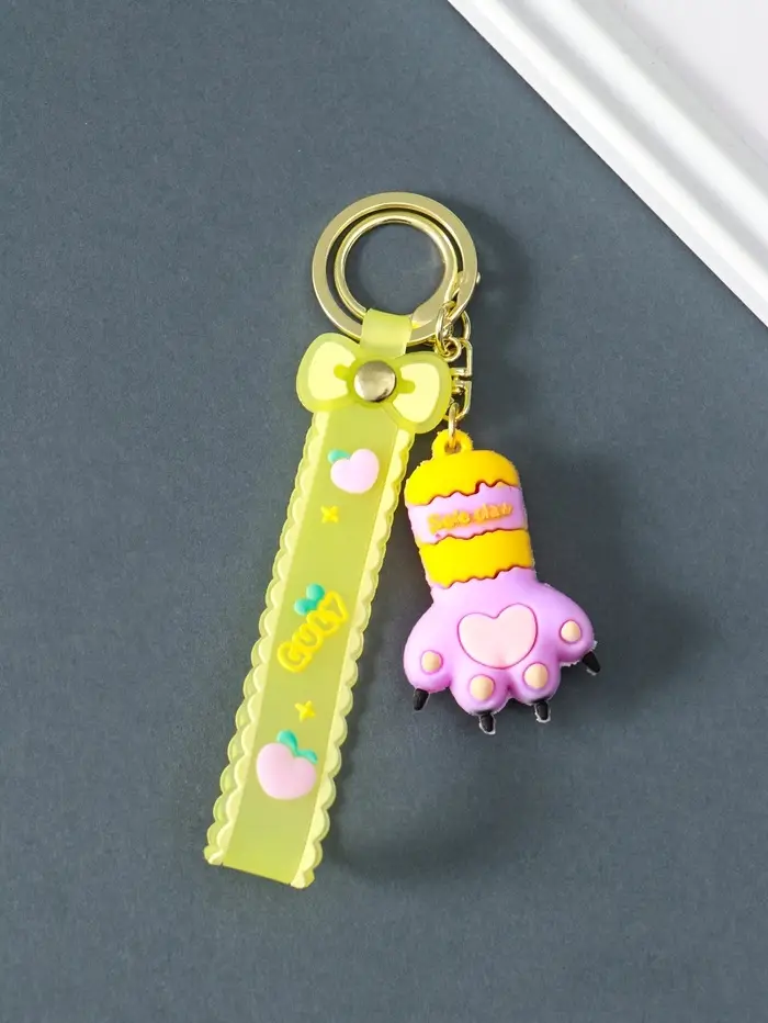 Брелок резина с карабином, ремешком "Лапка" 1,7х3,8х22,5 см