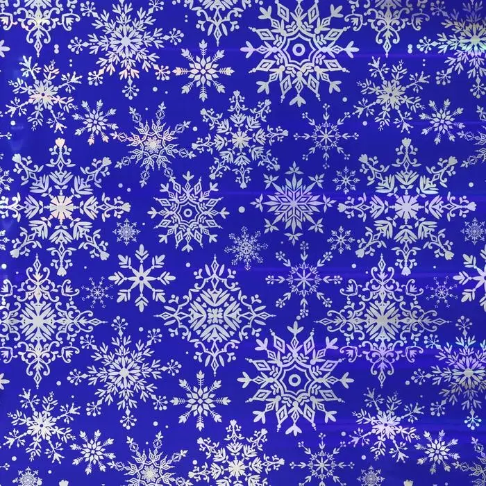 Плёнка упаковочная на Новый год полиграфичная &laquo;Снежинки&raquo;, 100 х 70 см