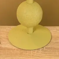 Подсвечник на 1 свечу текстурный "Оливковый" с 2 сферами 8,5х8,5х18 см