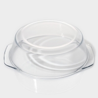 Кастрюля из жаропрочного стекла для запекания Доляна &laquo;Фуэго&raquo;, 1 л, 20,7&times;18&times;8 см, с крышкой