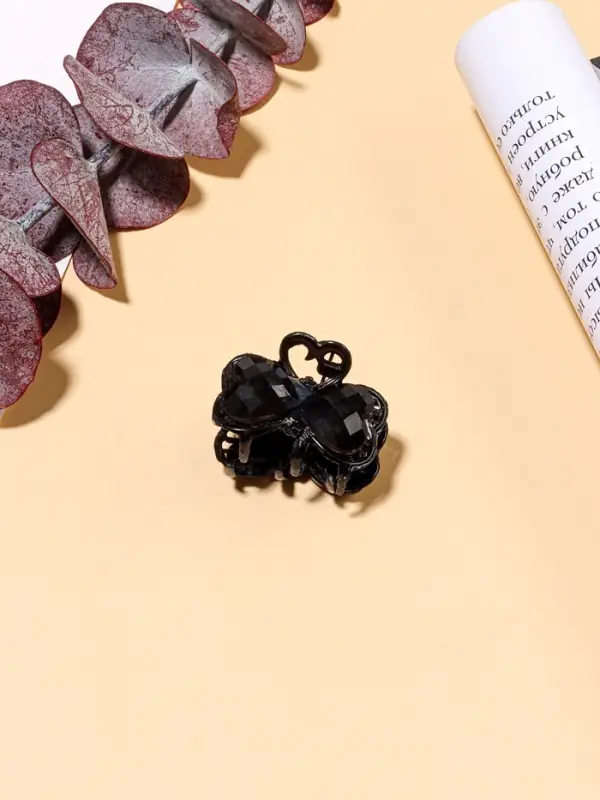 Крабик для волос &laquo;Чёрные кружева&raquo;, бантик, 2.7 см, чёрный