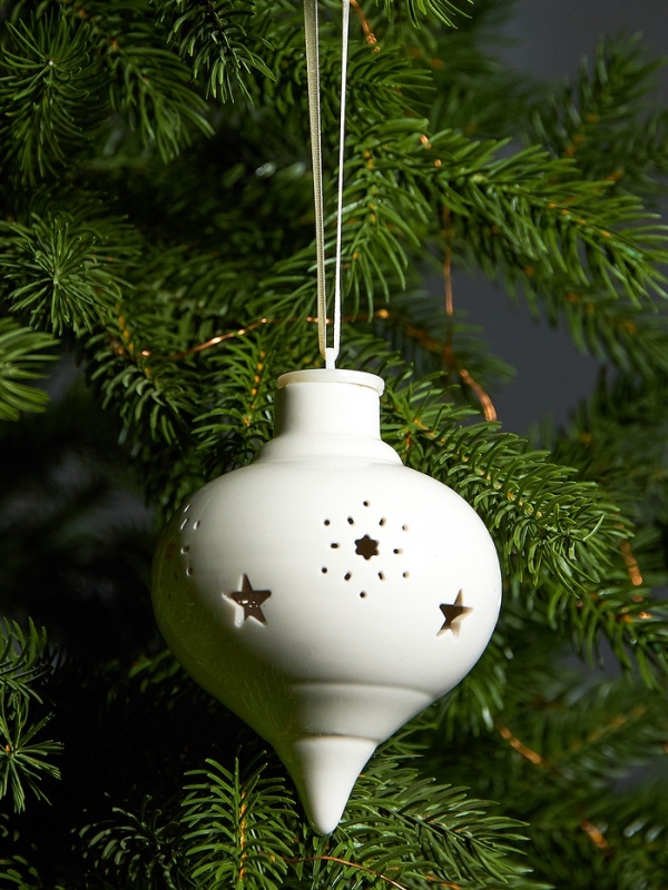 Елочный шар "Снежный" 10.7х8.5х8.5, 1 LED, LR44x3(в компл.), Т/БЕЛЫЙ